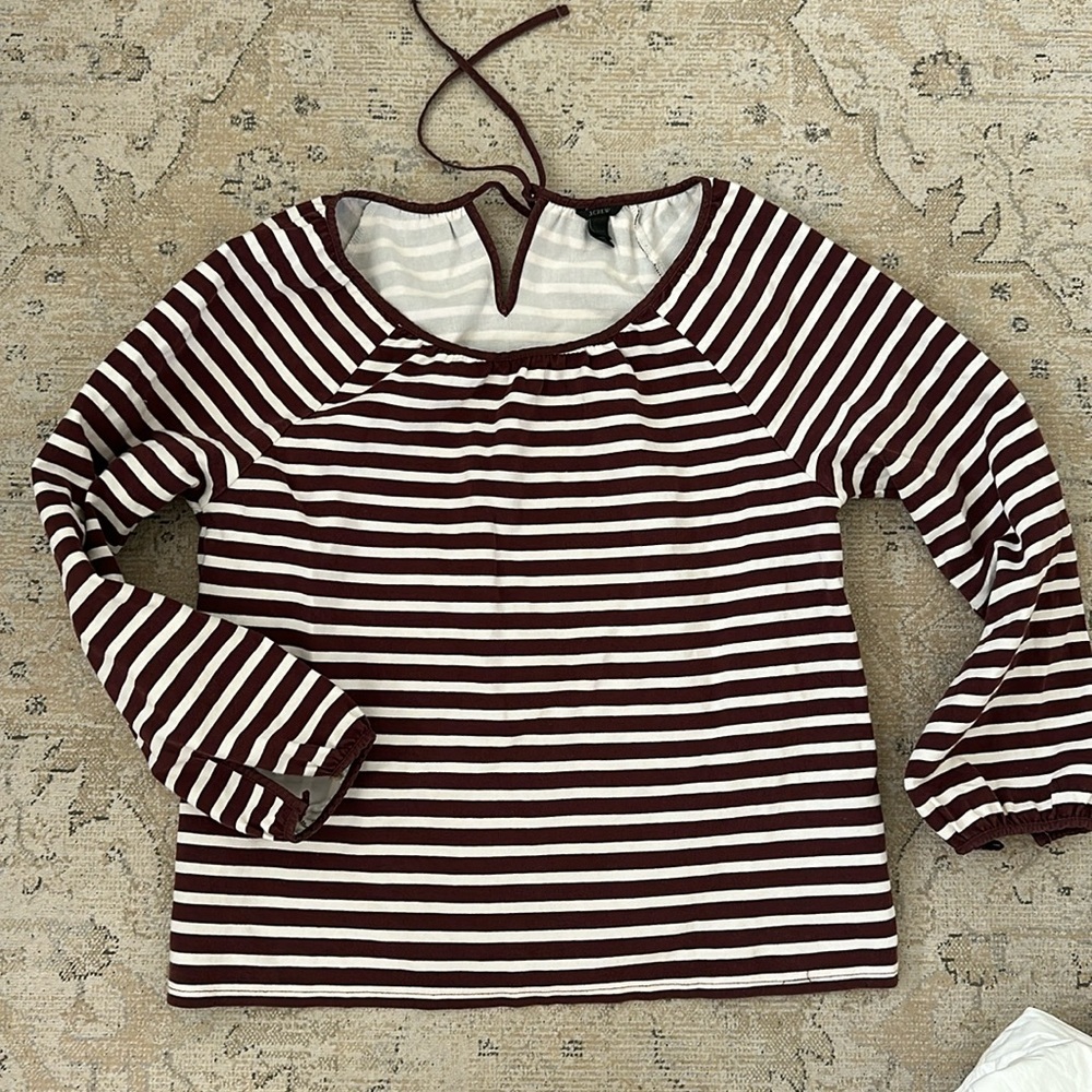 J crew red striped top